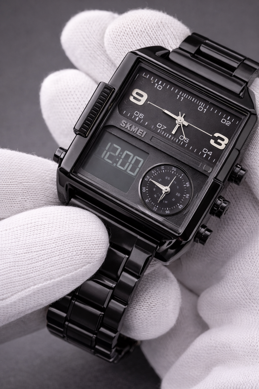 Luxurious golden wristwatch